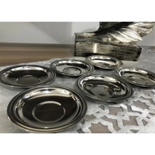 Çelik Çay Tabak 304 Kalite 6lı Sade