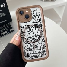 HONTINGA iPhone 13 Uyumlu Şeffaf Magsafe Wireless Köşe Düşüme Önleyici Basitlik Anti Düşme Kamera Korumali Sevimli Yaratıcı Deseni Silikon Telefon Kılıfı K7-0064