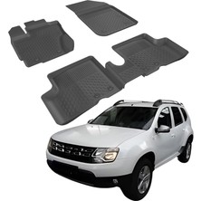 OEM Dacia Duster 4x4 2010-2017 ile Uyumlu 4.5d Araç Paspası | Araç Özel Havuzlu Oto Paspası | Tam Uyum Yüksek Kenarlı Siyah Paspas