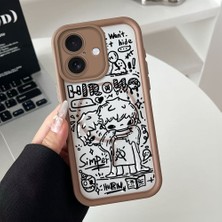 HONTINGA iPhone 16 Uyumlu Şeffaf Magsafe Wireless Köşe Düşüme Önleyici Basitlik Anti Düşme Kamera Korumali Sevimli Yaratıcı Deseni Silikon Telefon Kılıfı K7-0064