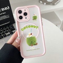 HONTINGA iPhone 14 Pro Max Uyumlu Şeffaf Magsafe Wireless Köşe Düşüme Önleyici Basitlik Anti Düşme Kamera Korumali Sevimli Cevizi Deseni Silikon Telefon Kılıfı K7-0065