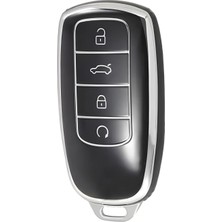 OEM Autohan Keys Chery Tiggo 8 Pro, Omoda 5, Tiggo 7 Avantgarde Araç Anahtarı Koruma Kılıfı, Siyah-Gümüş