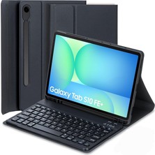 OEM Samsung Galaxy Tab S10 Fe+ Plus 13.1 Inç 2025 Model (SM-X620/X626) Ile Uyumlu Bluetooth Türkçe Q Klavyeli Kılıfı (Tablet Değildir) (Siyah)