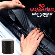 OEM Araç Içi 3D Siyah Karbon Kapı Eşik Bandı Arka Tampon Eşiği Koruma Folyosu Yapışkanlı Ithal 5 Metre