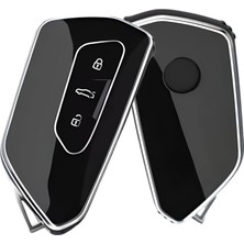 OEM Autohan Keys Golf 8, Caddy, Leon Cupra, Formenter Için Nano Anahtar Kılıfı, Siyah Gümüş Renk