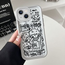 HONTINGA iPhone 13 Uyumlu Şeffaf Magsafe Wireless Köşe Düşüme Önleyici Basitlik Anti Düşme Kamera Korumali Sevimli Yaratıcı Deseni Silikon Telefon Kılıfı K7-0064
