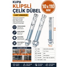 Kupa Klipsli Çelik Dübel M 10 x 110 mm (2ADET-GÖNDERILIR)