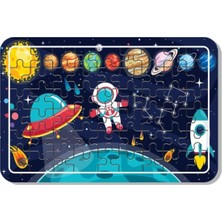 OEM Baskı Atölyesi Uzay Astranot ve Gezegenler A4 54 Parça Puzzle, Oyuncak, Yapboz