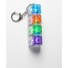 OEM Işıklı Klavye Stres Giderici Anahtarlık, Mekanik Tuşlu Click Sesli Rgb LED Işıklı Mini Klavye Anahtarlığı, Şeffaf Tasarım Taşınabilir Gamer Aksesuarı