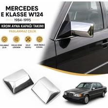A&G Tuning Mercedes E Klasse W124 Krom Ayna Kapağı Takımı 1984-1995 Paslanmaz Çelik