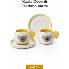 Rosie Koala Desenli 2'li Kahve Fincanı 140 ml