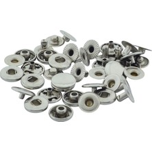 OEM 13MM 10 Adet Nikel Gümüş Renk Çıt Çıt Set
