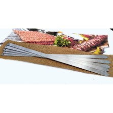 OEM 6 Adet Profosyonel Paslanmaz Metal Kıyma Şiş (Adana-Urfa-Antep Kebap Şişi)