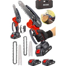 OEM Alman 148 Vf 10 AH%100 Kömürsüz Motor Akülü Dal Kesme Budama Testere Bıçkı Makinesi 15 cm Kırmızı