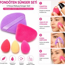 3b Trend 5 Parça Fondöten Sünger Seti Makyaj Süngeri Seti Fondöten Kapatıcı Bb Krem Kozmetik Süngeri