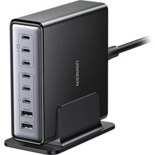 UGREEN 55763 X766 6xUSB-C 2xUSB-A Nexode 200W GaN Hızlı Şarj İstasyonu 8 Portlu USB-C ve USB-A Uyumluluğu