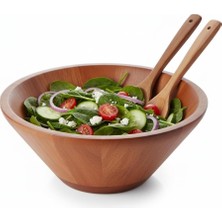 OEM 23CM Doğal Akasya Ağacı Salata Kasesi – El Yapımı Derin Ahşap Servis ve Karıştırma Kasesi | Meyve, Makarna, Çerez Sunumu | Çevre Dostu Mutfak ve Sofra Aksesuarı