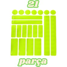 OEM 21 Parça Yansıtıcı Sticker Seti, Kırmızı, Motorsuz/motorlu Araçlar Için (Yeşil-Sarı)