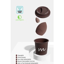 Mei Makyaj Süngeri Fondöten Emmeyen Sponge Coffee Cup Hijyenik Walnut 1 Pro 1 Mini