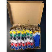 Wood Story Woodstory 25 Adet 6 Ana Renk 5 ml Akrilik Boya ile 25 Adet Fırça, Etkinlik Boyama, Çocuk Boyama