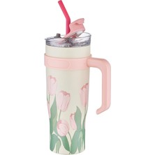 OEM Dıller Quencher Cup 1200 ml Pipetli/rahat Içim Kulplu Paslanmaz Çelik Termos -FFDILLERD9120
