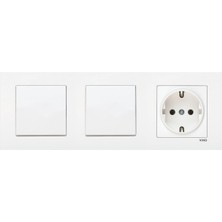 OEM Karre Beyaz 3'lü Set Anahtar, Anahtar ve Topraklı Priz Set,