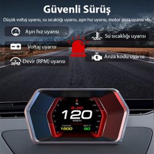 OEM P17 Hud Obd2 &amp; Gps Çift Sistemli Araç Bilgisayarı | Dijital Kilometre, Su ve Yağ Sıcaklığı Ölçer, Hız &amp; Alarm Göstergeli Oto Elektroniği, Sıyah