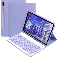 OEM Samsung Galaxy Tab S9 Fe PLUS/S10 Plus/s9 PLUS12,4 Inç 12,4 ile Uyumlu Bluetooth Türkçe Q Klavyeli Kılıfı (Tablet Değildir) (Lila)