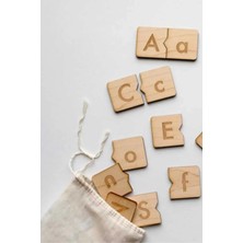 Wood Story Woodstory Ahşap Türkçe Alfabe Bulmacası Büyük ve Küçük Harf Eşleştirme Oyunu Eğitici Montessori