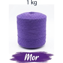 Bevella Macrame Cord 1 kg Pamuklu El Örgü Ipi Runner Ipi- Koton Ip- Punch Ipi- Motif Ipi Mor Rengi 1000 gr