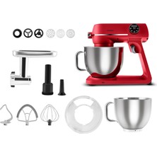 Karaca Multichef Artisan Digital Ekran 7 L Döküm Stand Mikser Kırmızı 1800w Hamur Yoğurma Makinası