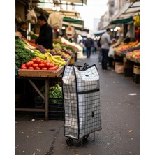 Akıllı Bayi Ağır Yük Taşımaya Uygun Tekerlekli Market ve Pazar Çantası