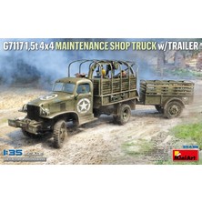 Miniart 35498 1:35 G7117 1,5 Ton 4x4 Bakım Atölye Kamyonu ve Römorku