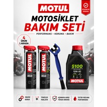 Motul C1 C4 Zincir Bakım Seti 400 ml + 5100 10W-40 4t 1l Motor Yağı ve Fırça