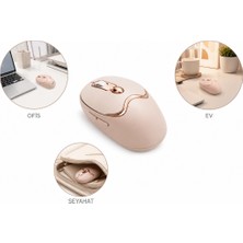 Dunai Store Sessiz Tıklama Özellikli Şarjlı Kablosuz Mouse Çoklu Cihaz Uyumlu