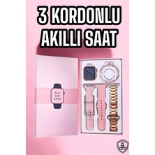 Akıllı Bayi Akıllı Saat Amoled Ekran 3 Kordonlu Aksesuar Hediyeli Sesli Görüşme