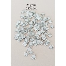 Royaleks Group Oya Abiye Bileklik Kolye Pleksi Metalik Plastik Pul Gümüş Renk 24 Gram 285 Adet - BNC579
