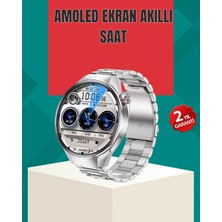 Akıllı Bayi Metal Gövdeli Amoled Akıllı Saat – Kan Oksijen, Nabız ve Arama Fonksiyonlu