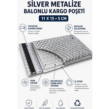 Ezupack Silver Metalize Cool Mailer Balonlu Bantlı Torba (11X15+5) Kargo Torbası 20' Li