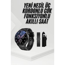 Akıllı Bayi Amoled Ekran Metal Deri Silikon Kordonlu Uyku ve Sağlık Takibi
