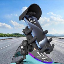 Dunai Store Ayna Bağlantılı Güneş ve Yağmur Korumalı 360° Derece Ayarlanabilir Motosiklet Telefon Tutucu