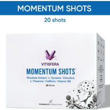 Vitisfera Momentum Shot Rhodiola, L-Tirozin, Sitikolin, L-Teanin, Kafein ve B6 Içeren Takviye Edici Gıda 20 Shot