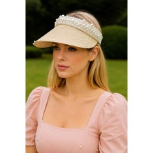 Hephaistoss Inci Detaylı Kadın Vizör Şapka Zarif Yaz Stili Geniş Güneş Koruyucu Siperlik Şık ve Konforlu Günlük Kullanım Plaj Tatil Golf ve Açık Hava Aktivitelerine Uygun Moda Aksesuarı