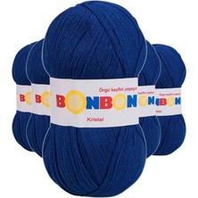 5 Adet Kristal El Örgü Lif Ipi Mavi 98488 - Bonbon Mudanis