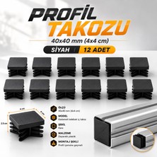 Nzb 12 Adet Kademeli Iç Kelebek Profil Takozu (40X40 Mm) Kare Masa Sandalye Sehpa Ayak Tapası Tıpa Papuç