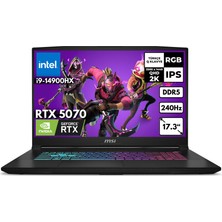MSI Msı Katana 17 I9-14900HX 40-Gbddr5 4 Tbssd SSD RTX5070 (8gb-Gddr7) 17.3" 2k Qhd 240Hz Freedos B14WGK-048XTRQB12