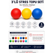 Nubex Promosyon Nubex 3'lü Kalpli Stres Topu | Baskısız Pu Sıkma Topu | Yumuşak Duyusal Oyuncak