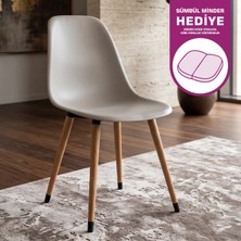 Vilinze Eames Ahşap Ayak Plastik Sandalye