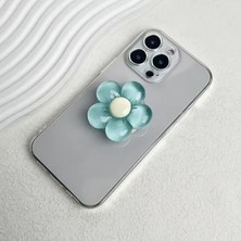 OEM 3D Çiçek Tasarımlı 3m Yapıştırmalı El Parmak Tutucu Cep Telefonu Tutacağı - AL5246 (Model 1)