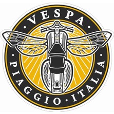 OEM Sticker Usta Vespa - Piaggio Sticker - 14194 Renkli 12 x 12 cm